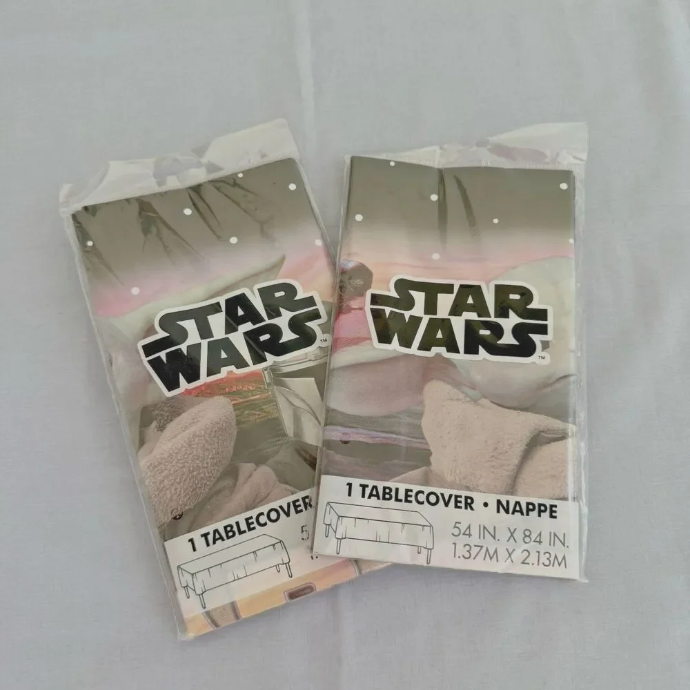 Disney Star Wars Mandalorian 54” x 84” Plastic Birthday Tablecloths Set of 2 NEW